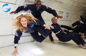 image of several SPACE+ community members on a Zero gravity experience