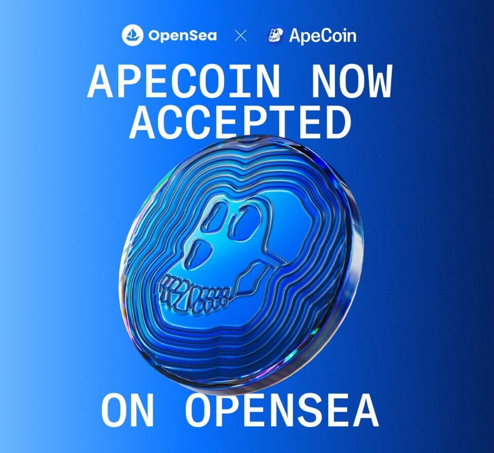 OpenSea officially added ApeCoin to its list of tokens