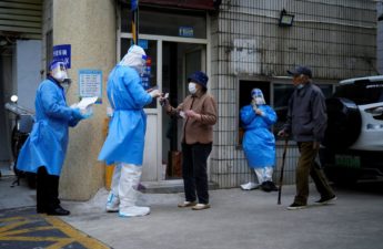 Shanghai covid workers in suits NFT