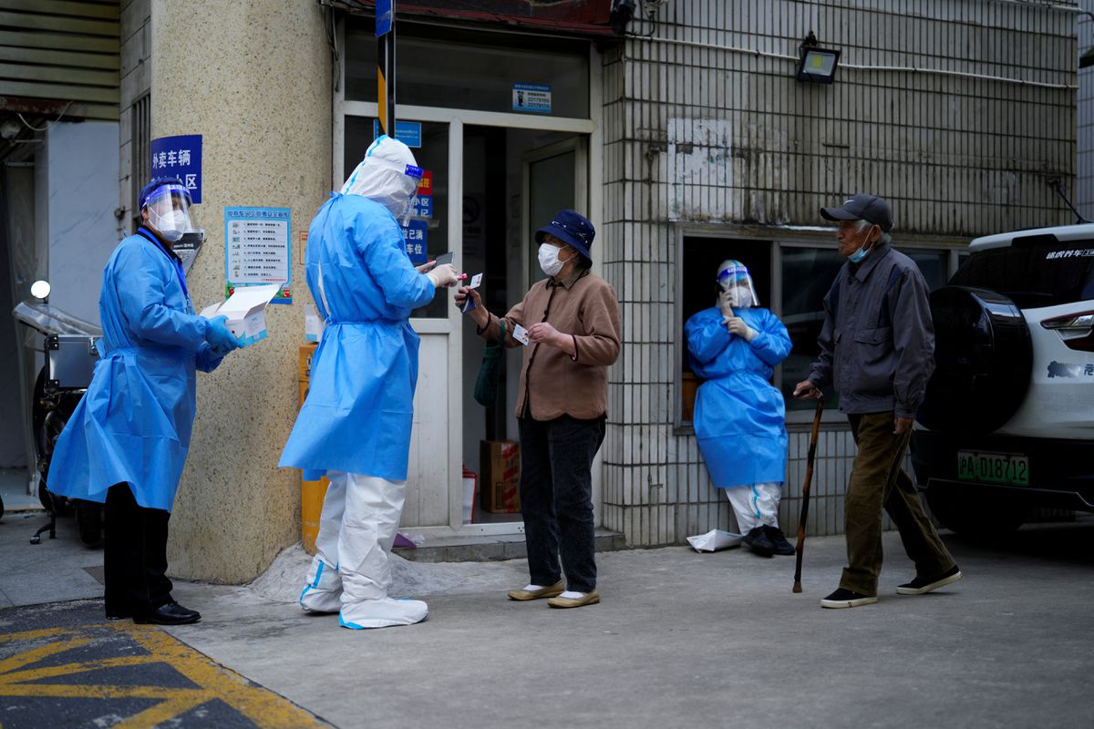 Shanghai covid workers in suits NFT