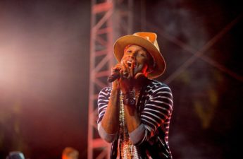 Doodles NFT new Brand lead Pharrell Williams performing at the 2014 Coachella Valley Music and Arts Festival