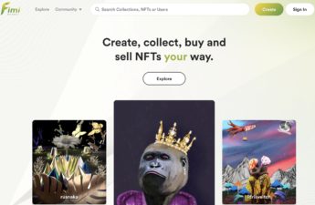 Fimi NFT marketplace homepage